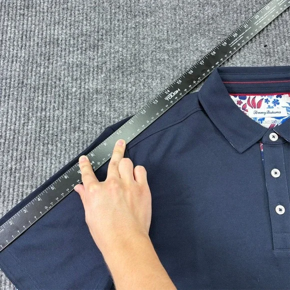 Tommy Bahama Island Zone Mens Polo Shirt Size Large Blue Stretch Short Sleeve - Picture 8 of 9